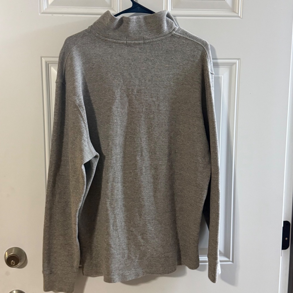 Polo Ralph Lauren Mens Quarter Zip Pullover Grey Cotton Sweater Large - Picture 3 of 5